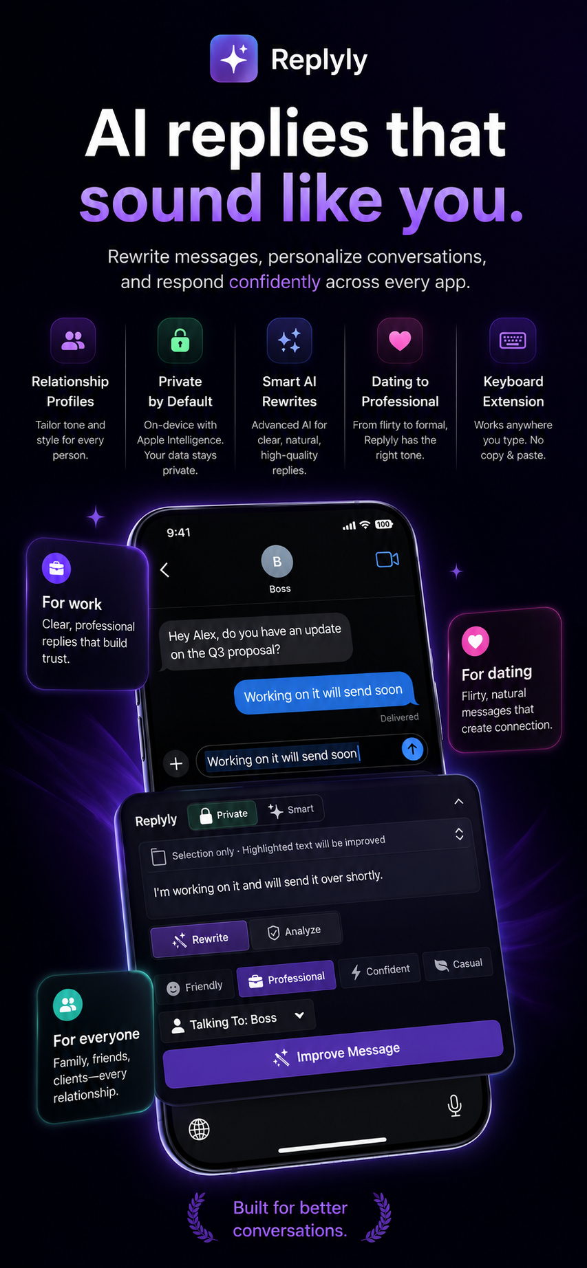 Replyly app preview